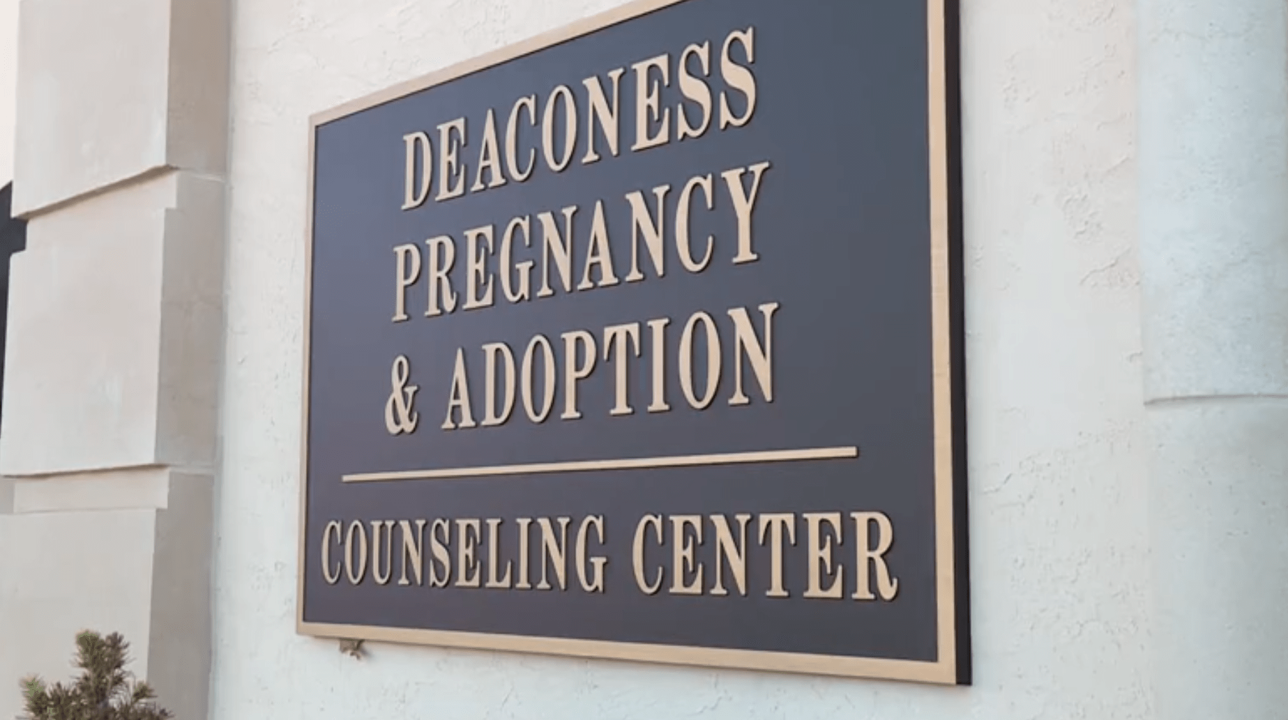 Deaconess Pregnancy and Adoption counseling center sign.